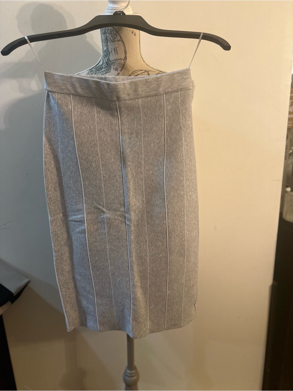 Reiss Gray Pinstripe Pencil Skirt